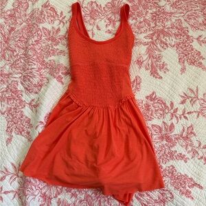 Free people Red Sleeveless Smocked athletic Dress